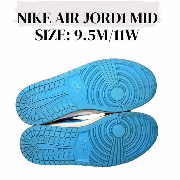 Size 9.5M 11W - Air Jordan 1 Mid University Blue main image 6